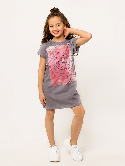 *Платье "Ваниль" Серо-Голубой арт. дк225сг